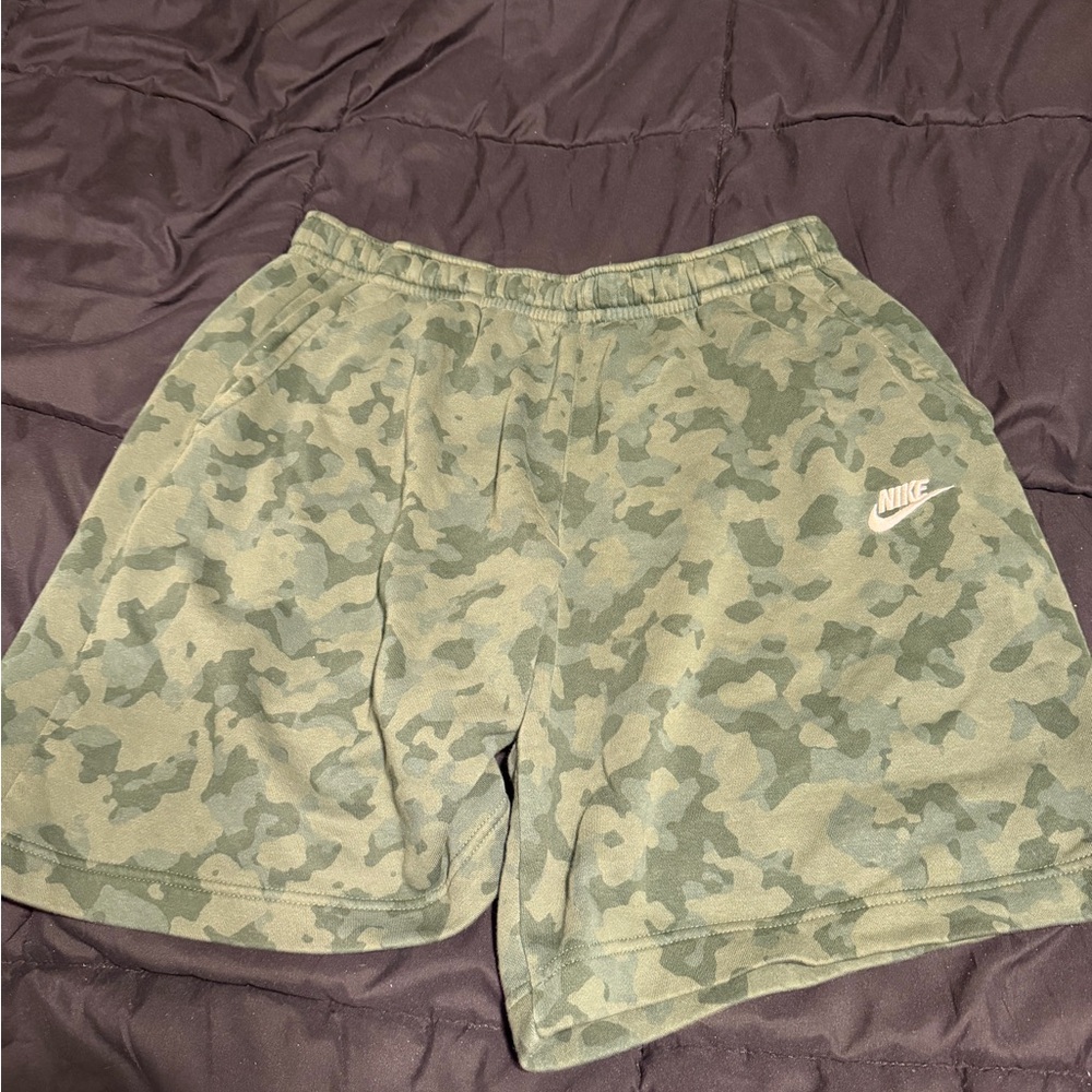 Nike Men's Olive Camo Athletic Shorts